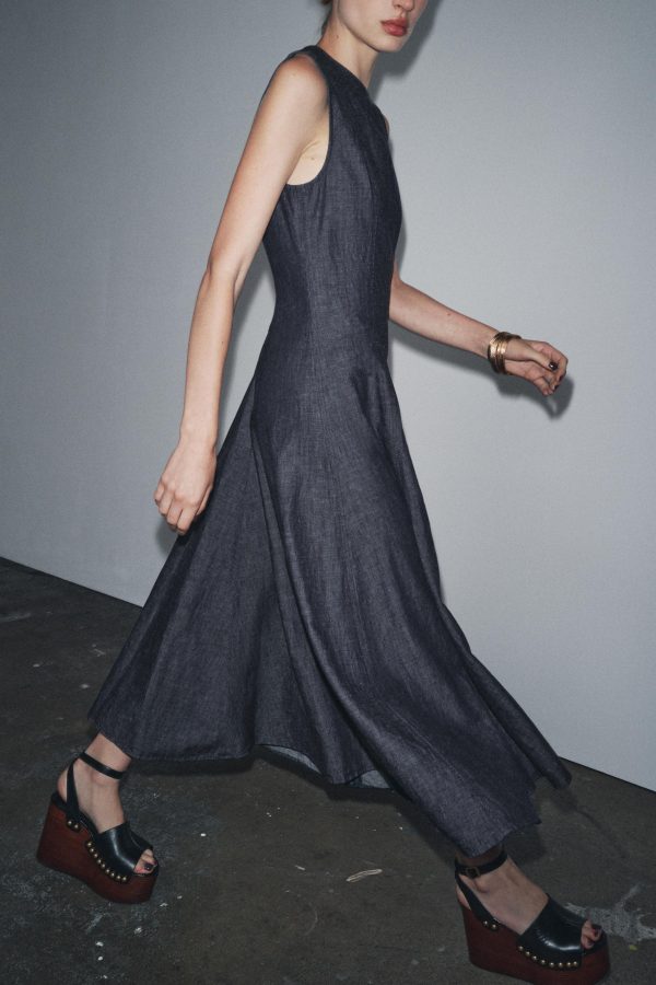 ZW COLLECTION DENIM MIDI ELBİSE - از برند زارا