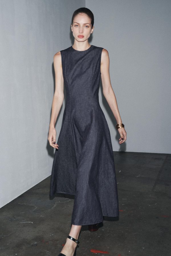 ZW COLLECTION DENIM MIDI ELBİSE - از برند زارا