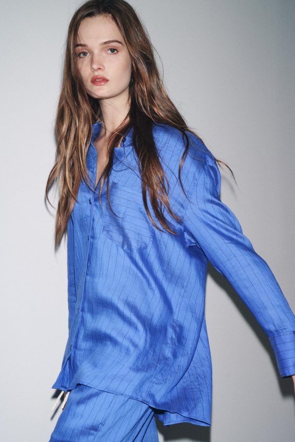 ÇİZGİİ OVERSIZE ZW COLLECTION GÖMLEK - از برند زارا