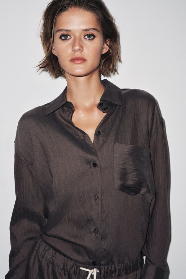 ÇİZGİİ OVERSIZE ZW COLLECTION GÖMLEK - از برند زارا