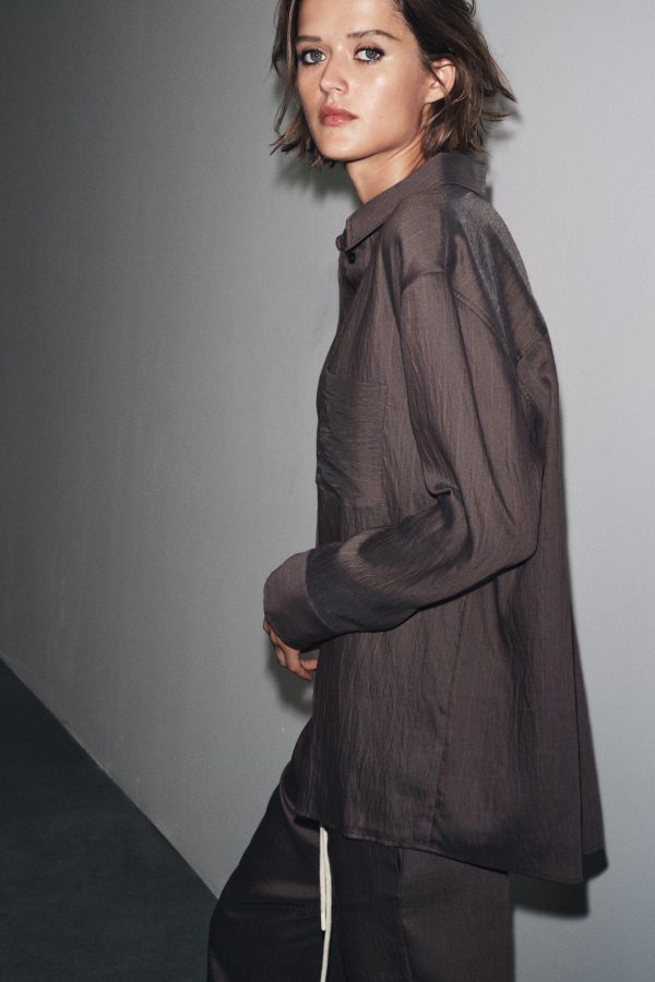 ÇİZGİİ OVERSIZE ZW COLLECTION GÖMLEK - از برند زارا