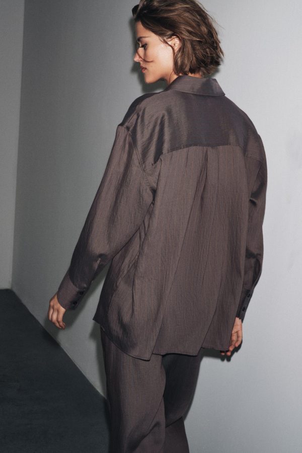 ÇİZGİİ OVERSIZE ZW COLLECTION GÖMLEK - از برند زارا