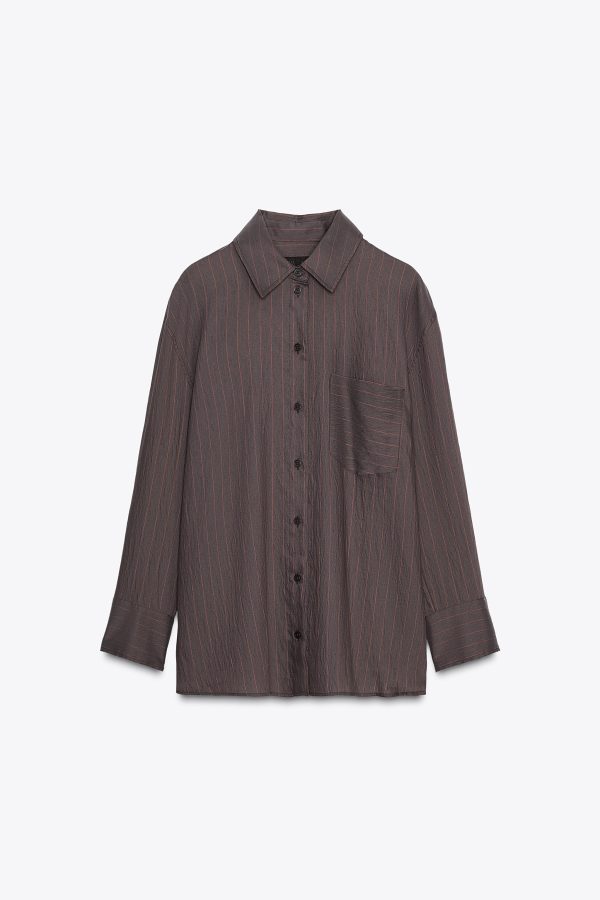 ÇİZGİİ OVERSIZE ZW COLLECTION GÖMLEK - از برند زارا