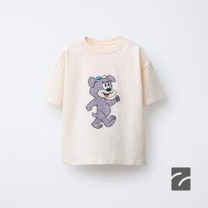 تی‌شرت پنبه‌ای یقه گرد با طرح خرس از برند زارا