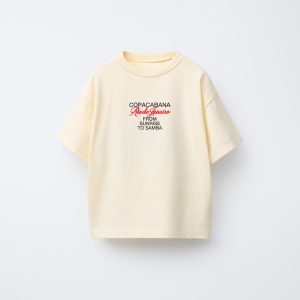 تی‌شرت یقه گرد پنبه‌ای با چاپ برجسته از برند زارا