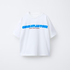 تی‌شرت یقه گرد پنبه‌ای با طرح برجسته از برند زارا