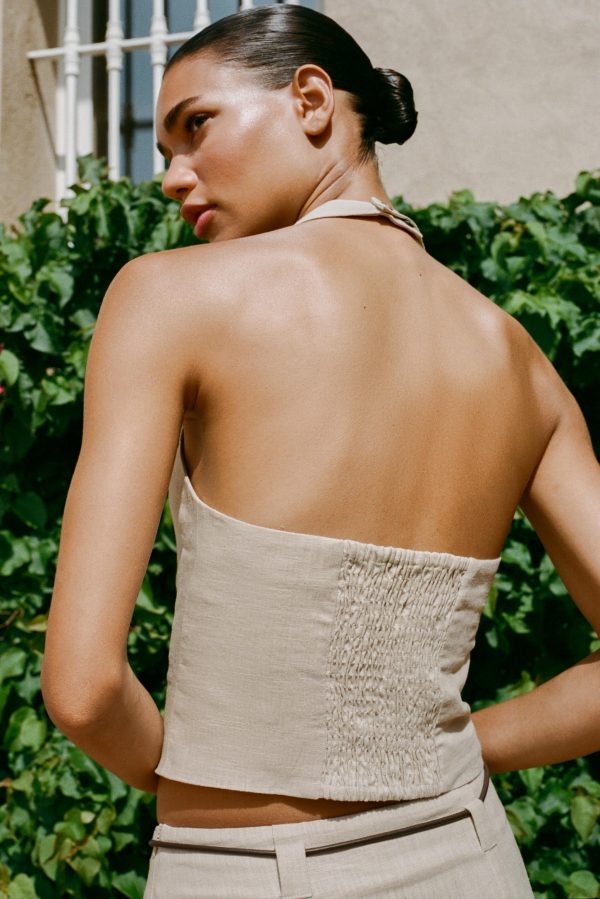 KETEN HALTER YAKA TOP - از برند زارا