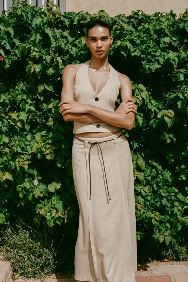 KETEN HALTER YAKA TOP - از برند زارا