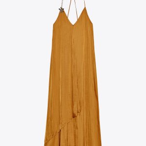 پیراهن دکلته آستین نازک با دکمه از برند زارا (زنانه)