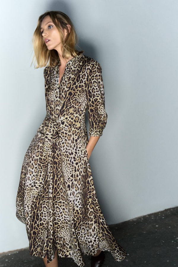 DESENLİ ZW COLLECTION ELBİSE - از برند زارا