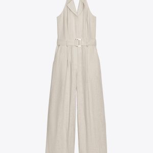 تولید کتان با یقه هالتر و باز از برند زارا (زنانه)