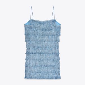 پیراهن یقه صاف با بندهای نازک از برند زارا (زنانه)