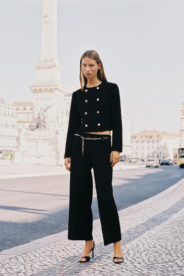 ZİNCİRLİ KEMERLİ CROP PANTOLON - از برند زارا