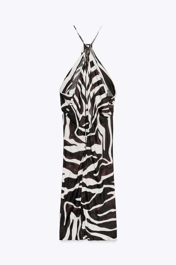 ZW COLLECTION ANIMAL DESENLİ HALTER ELBİSE - از برند زارا