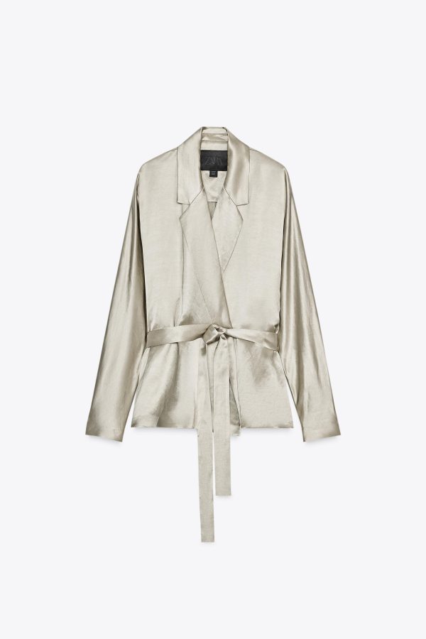 KEMERLİ SATEN BLAZER ZW COLLECTION LIMITED EDITION - از برند زارا