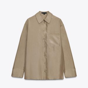 پیراهن ابریشمی زنانه با یقه کلاسیک از برند زارا (زنانه)