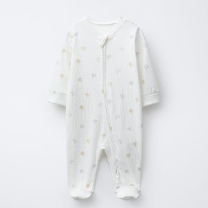 پیشبند و شلوار خواب جوجه‌ای پنبه‌ای از برند زارا (بچه گانه)