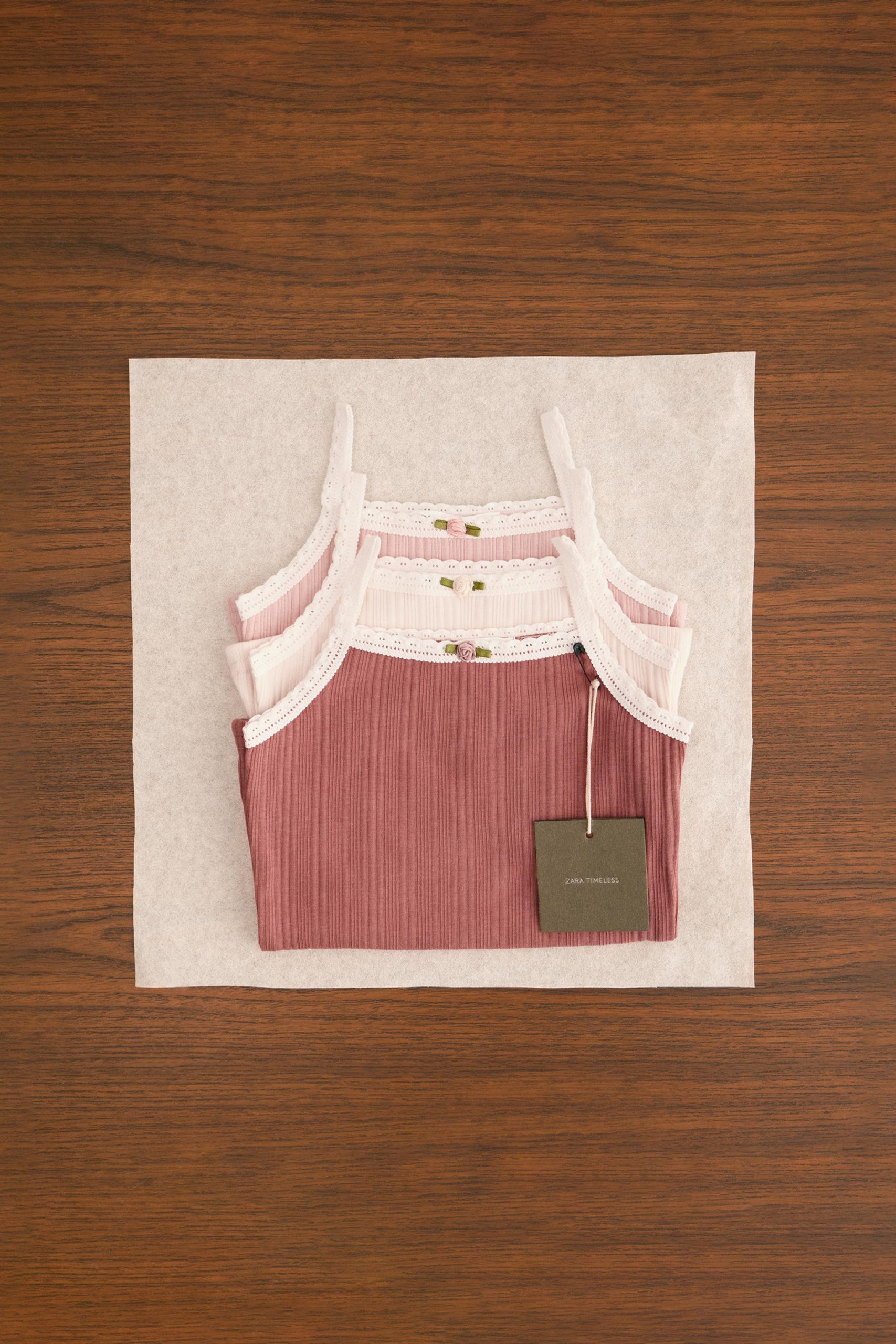 بسته سه عددی تیشرت گلدار پنبهای از برند زارا (بچه گانه)