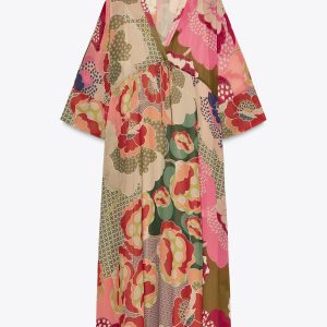 پیراهن آستین بلند گلدار زنانه از برند زارا (زنانه)