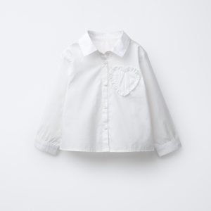 پیراهن یقه‌دار آستین‌بلند با وصله قلب از برند زارا (بچه گانه)