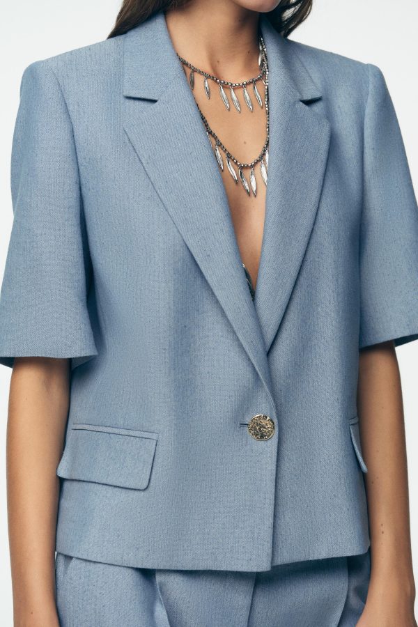 KISA KOLLU CROP BLAZER - از برند زارا