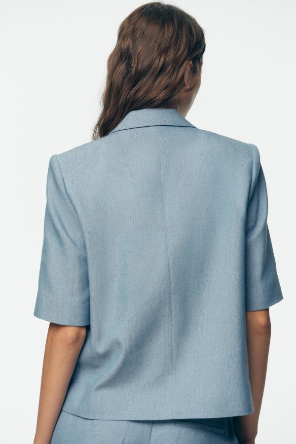 KISA KOLLU CROP BLAZER - از برند زارا