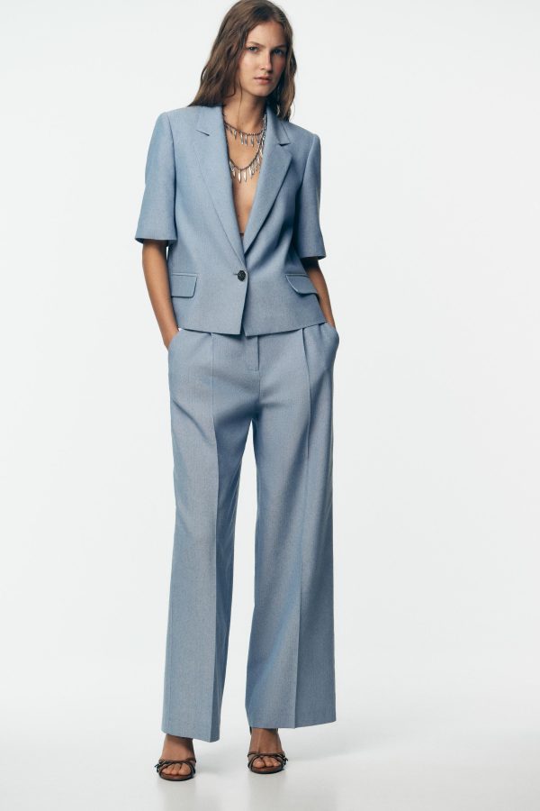 KISA KOLLU CROP BLAZER - از برند زارا