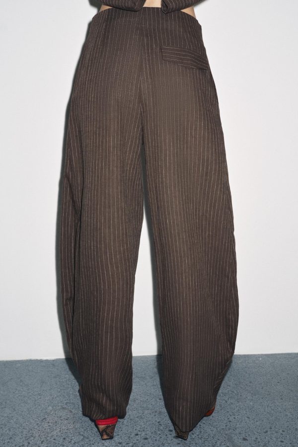 BALON KESİ ÇİZGİİ KETEN KARIŞIMLI PANTOLON ZW COLLECTION - از برند زارا