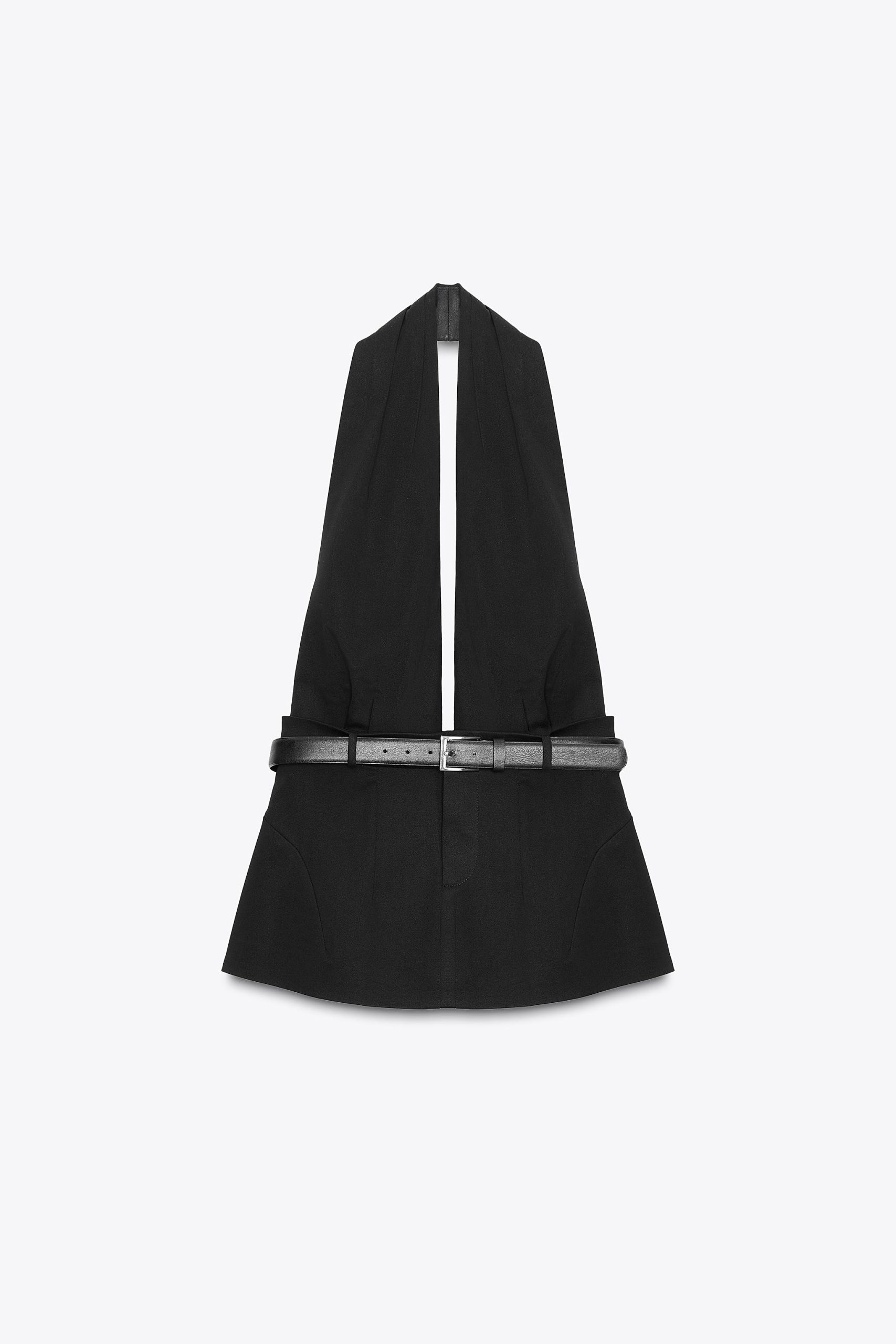 تاپ هالتر یقه V با پشت باز و کمربند از برند زارا (زنانه)