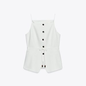 یقه‌دار جلو بایسته با جیب و کمربند از برند زارا (زنانه)