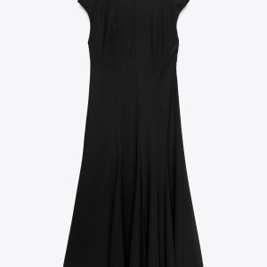 پیراهن بلند زنانه با یقه گرد و کلوش از برند زارا (زنانه)