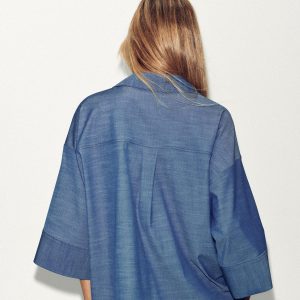 پیراهن گل‌دار یقه‌دار با جیب از برند زارا (زنانه)