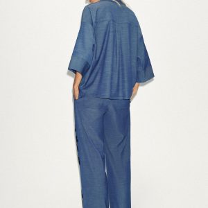 شلوار کمر بلند با جیب و گل‌دار از برند زارا (زنانه)