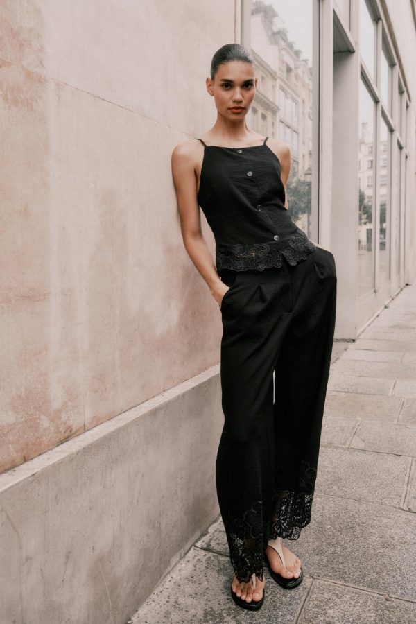 ALT KISMI İŞLEMELİ CULOTTE PANTOLON - از برند زارا