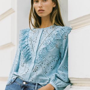 پیراهن یقه گرد آستین بلند با چین از برند زارا (زنانه)