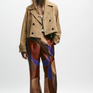 DESENLİ SATEN PANTOLON - از برند زارا