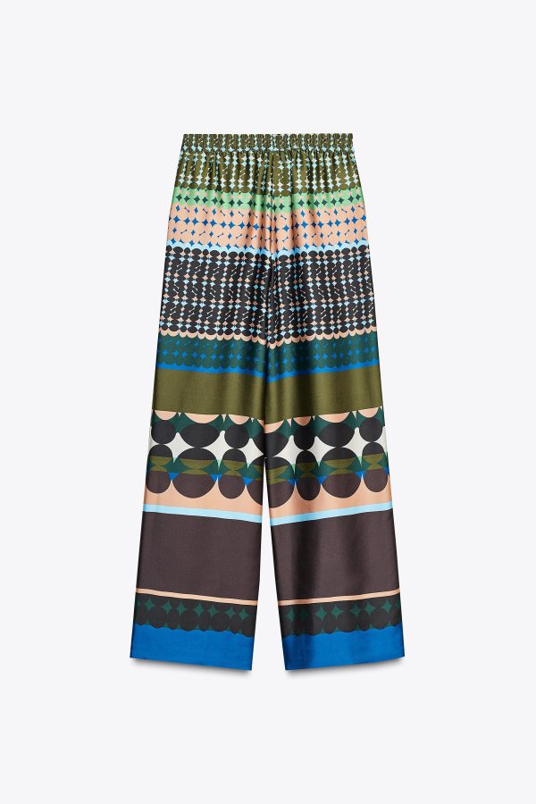 DESENLİ SATEN PANTOLON - از برند زارا