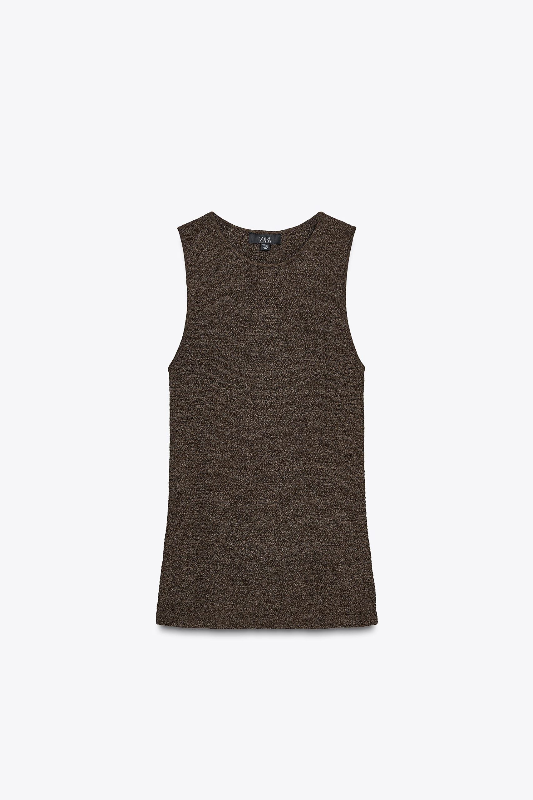 تاپ بدون آستین یقه گرد زنانه از برند زارا (زنانه)