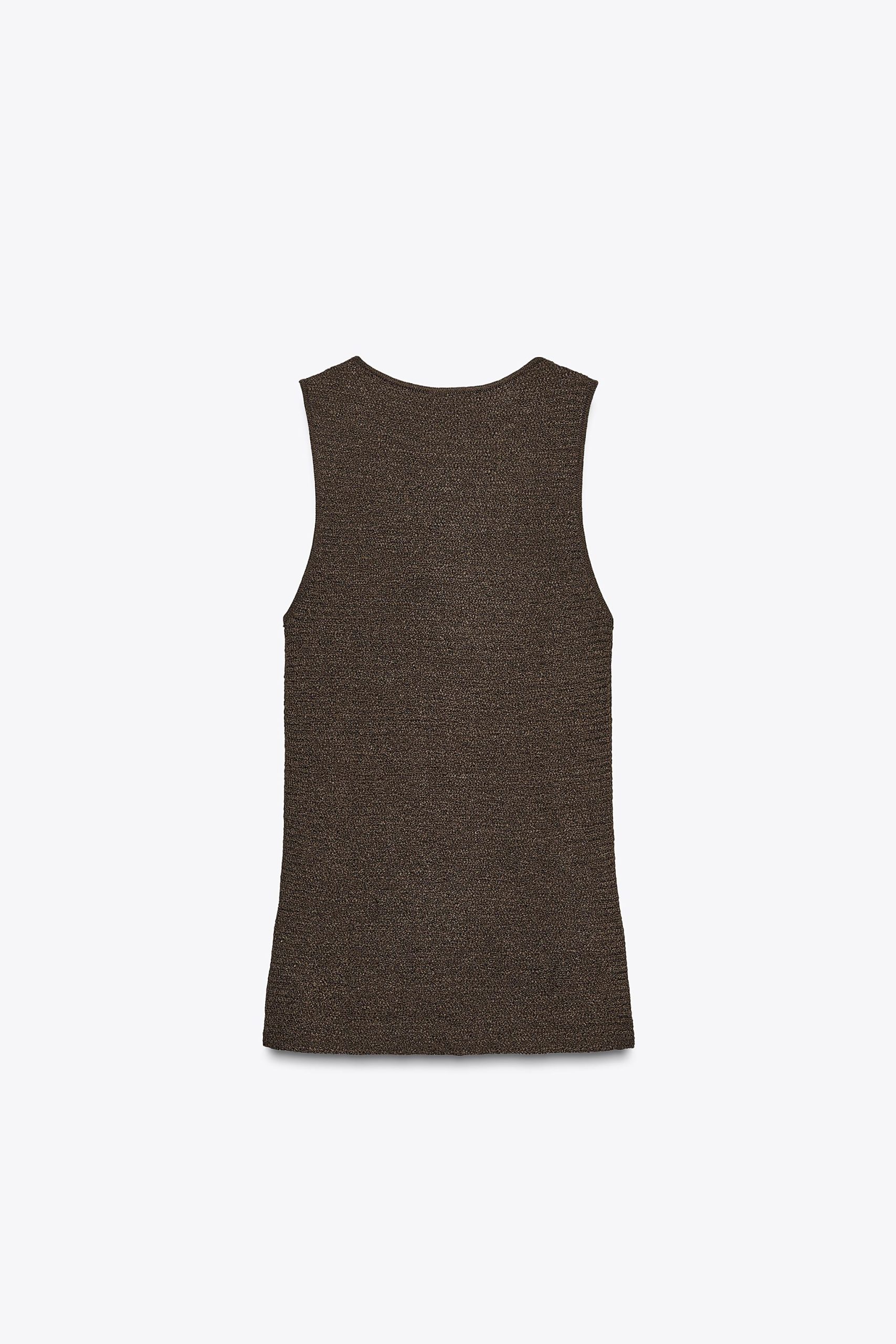 تاپ بدون آستین یقه گرد زنانه از برند زارا (زنانه)