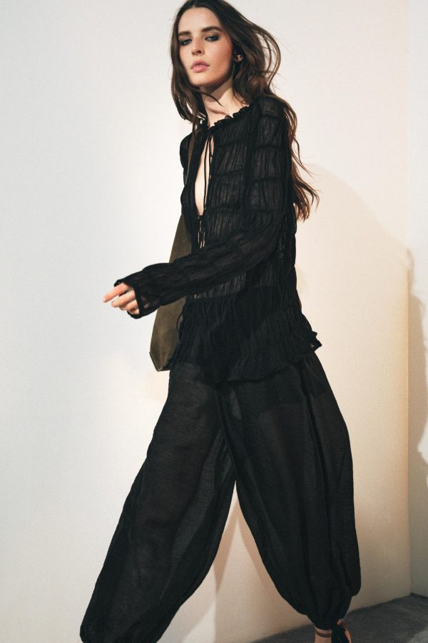 BAĞCIKLI BÜZGÜÜ ZW COLLECTION PANTOLON - از برند زارا