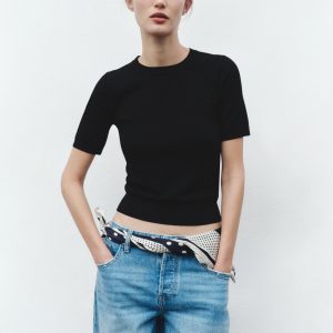 KISA KOLLU, BASİT TRİKO TOP - از برند زارا