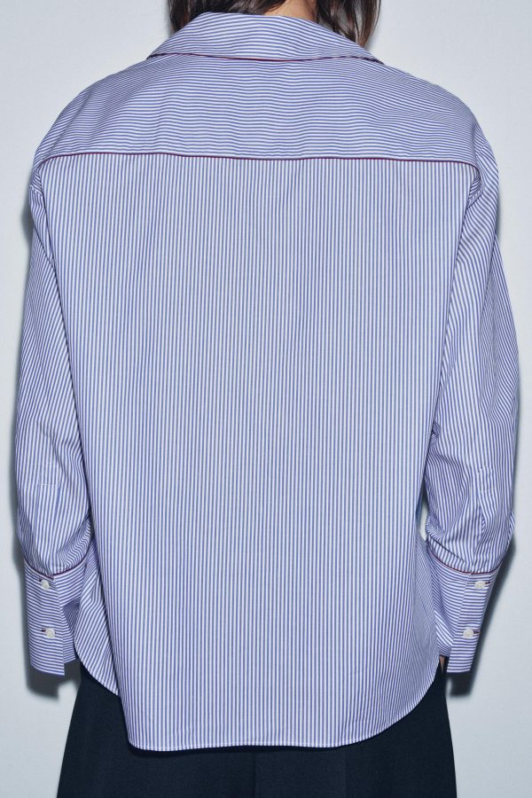 ZW COLLECTION KONTRAST BİYELİ GÖMLEK - از برند زارا