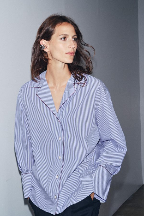ZW COLLECTION KONTRAST BİYELİ GÖMLEK - از برند زارا