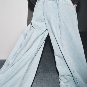 شلوار جین کمر بلند و عریض از برند زارا (زنانه)
