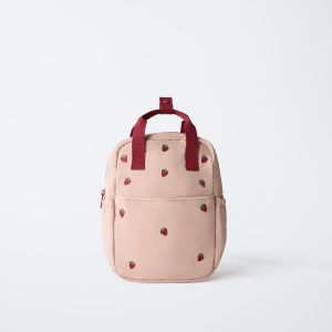 کوله‌پشتی طرح توت‌فرنگی با جیب‌های مت از برند زارا (بچه گانه)