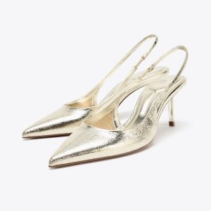 کفش پاشنه‌بلند متالیک نوک تیز از برند زارا (زنانه)