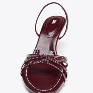 صندل پاشنه‌دار بند متقاطع با دوخت از برند زارا (زنانه)