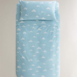 ملحفه کودک پنبه‌ای طرح ابر کمرنگ از برند زارا