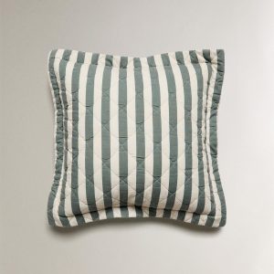 کوسن کتان طرح راه‌راه و لوزی از برند زارا