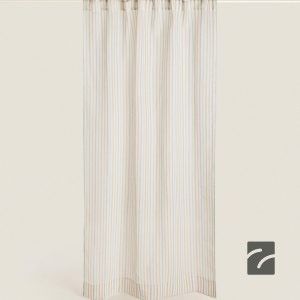 پرده خطی رنگارنگ با جیب روستیک از برند زارا